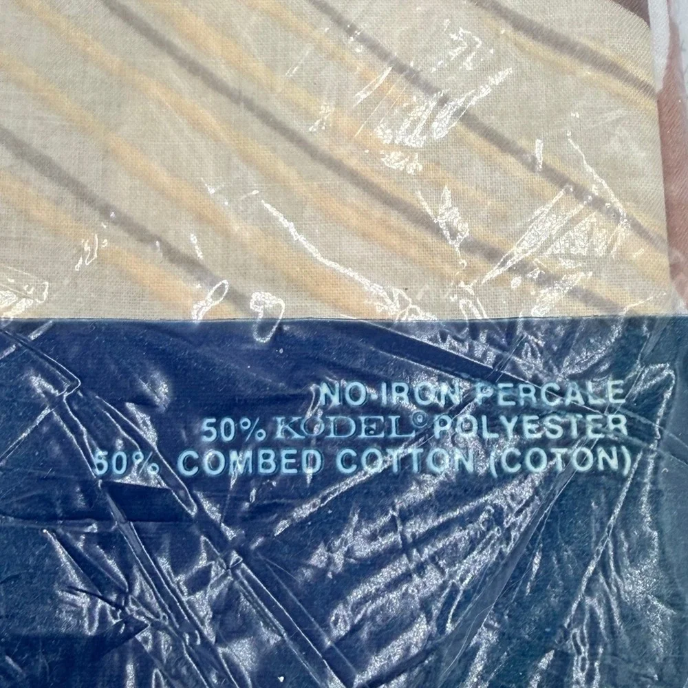 Vintage Burlington Helen Webber Birdscape Twin Flat Sheet MCM Brown Tan NEW